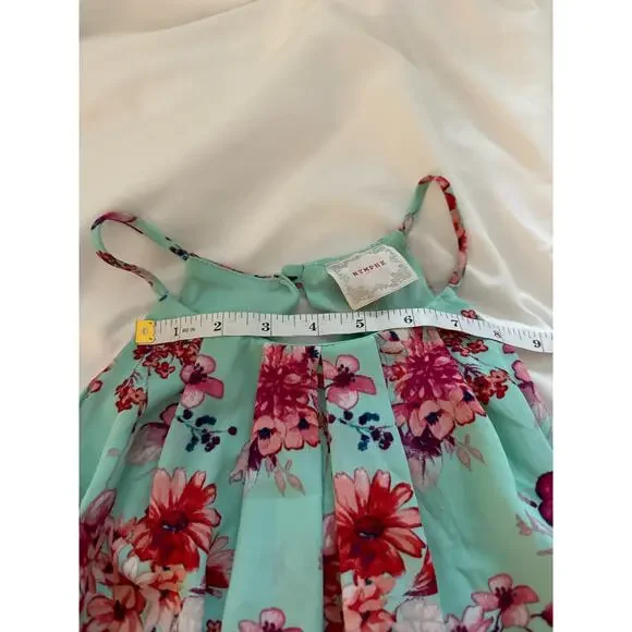 NYMPHE - Romantic Beachy Green Floral Dress | Size L - Picture 14 of 15